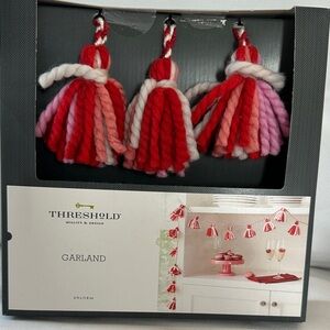 Threshold Festive Red and Pink Tassel Garland